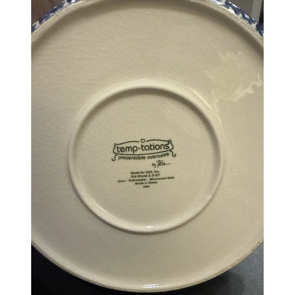 Temptations Old‎ World Blue Round Baking Casserole 1 And 2 Quart Set 2 Wire Rack
